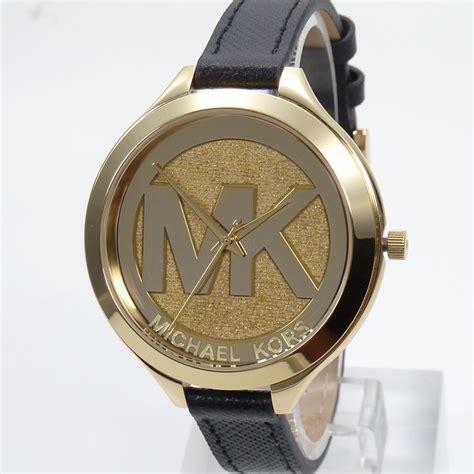 michael kors uhr schwarzes lederarmband|Schwarze Uhren .